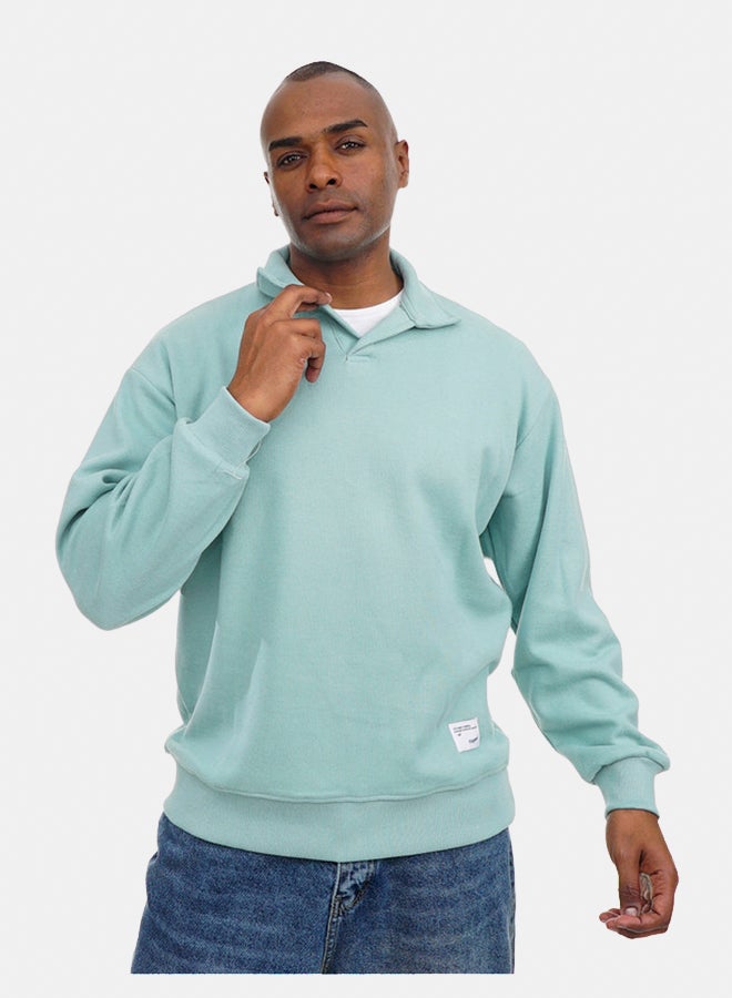 FIRE WOOD FireWood Cashmere Knit Pullover Sweater long sleeve For Men- Mint - Image 1